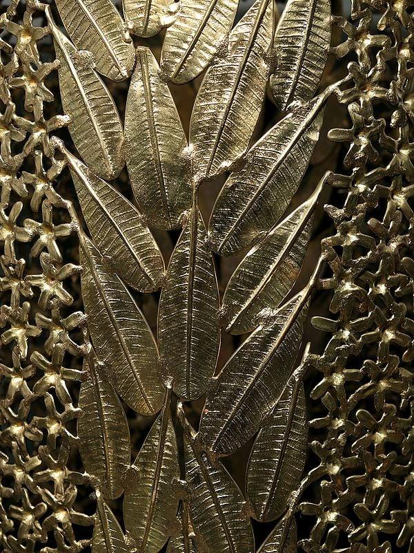 Exotic India 21" Designer Beautifully Carved Brass Table 