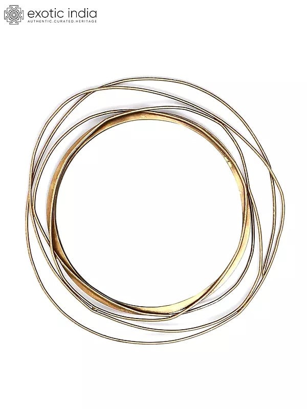 Exotic India 21" Set Of Three Designer Mirrors | Wall Hanging 