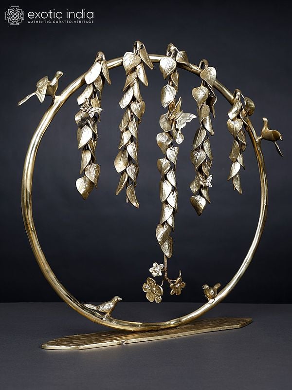 Exotic India 22" Decorative Showpiece With Birds And Butterflies | Home Decor Gifts 