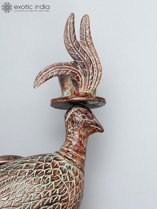 Exotic India 22" Emerson Brass Bird Wall Mount | Home Decor 