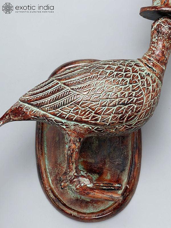 Exotic India 22" Emerson Brass Bird Wall Mount | Home Decor 