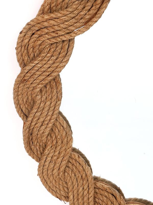 Exotic India 22" Rope Framed Designer Mirror | Wall Hanging 