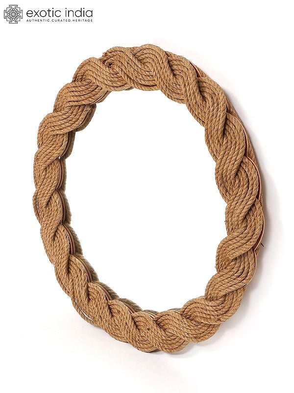 Exotic India 22" Rope Framed Designer Mirror | Wall Hanging 