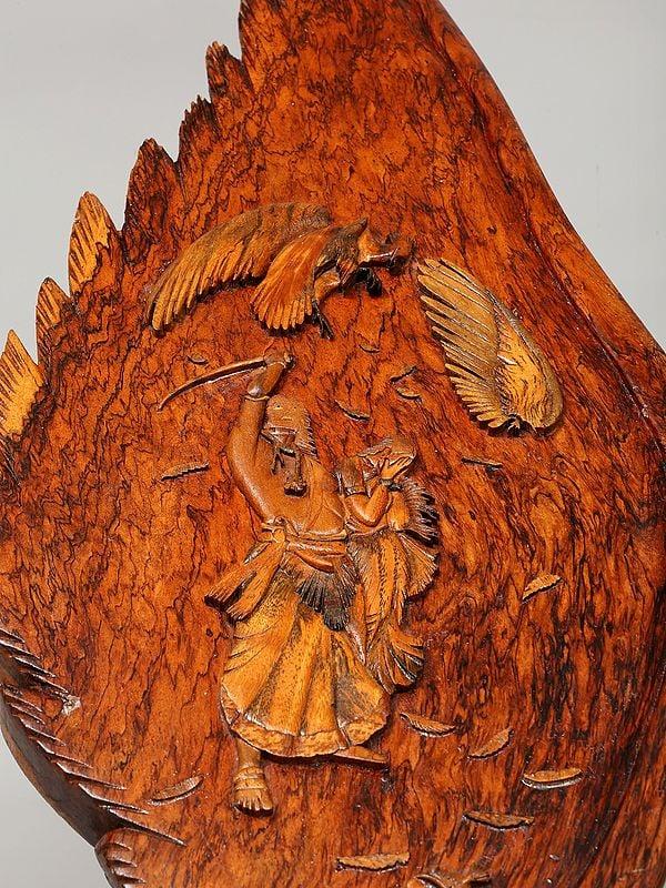 Exotic India 23" Ravana Carrying Off Sita And Opposed By Jatayu | Table Piece 