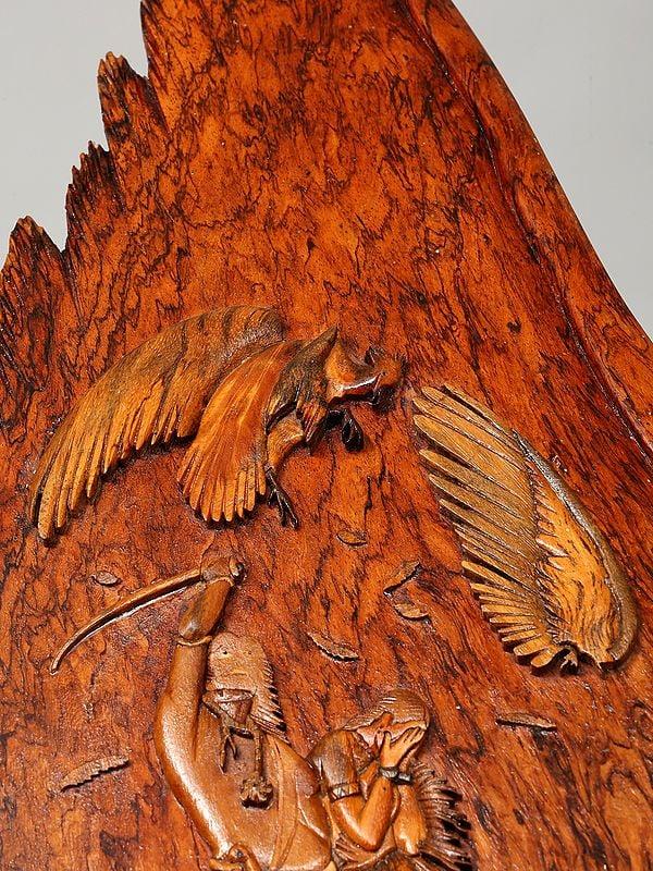 Exotic India 23" Ravana Carrying Off Sita And Opposed By Jatayu | Table Piece 