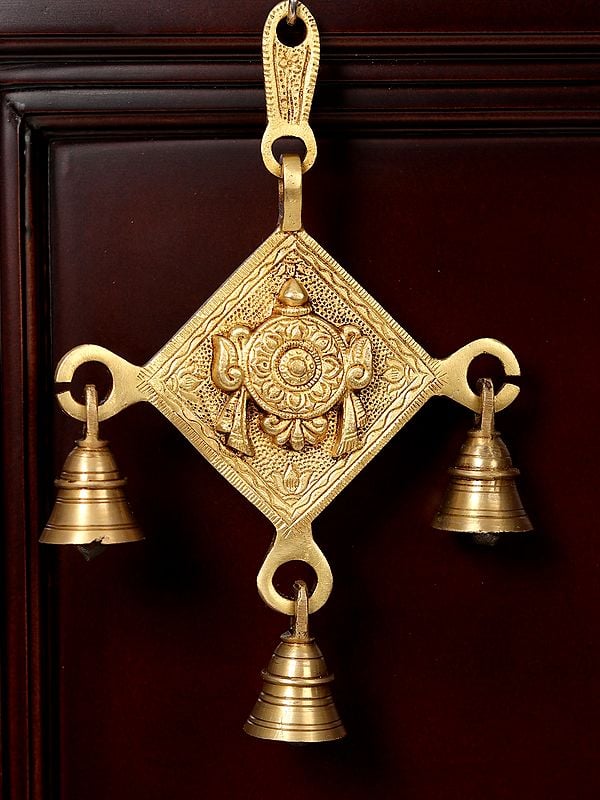 Exotic India 23" Tirupati Balaji (Venkateshvara) Bust In Brass | Wooden Wall Hanging Frame 