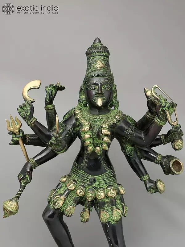 Exotic India 24" Ashtabhujadhari Kali In Her Iconic Posture 