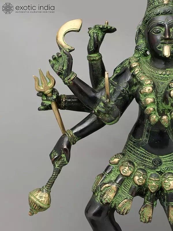 Exotic India 24" Ashtabhujadhari Kali In Her Iconic Posture 