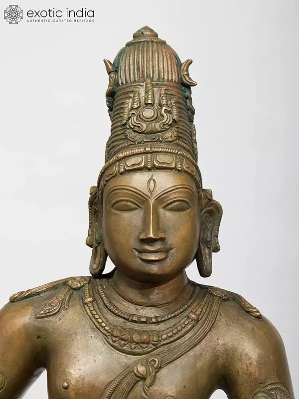 Exotic India 24" Lord Shiva As Pashupatinath | Madhuchista Vidhana (Lost-Wax) | Panchaloha Bronze From Swamimalai 