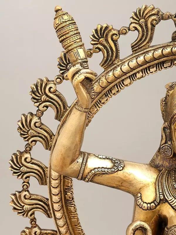 Exotic India 24" Mahavidya Goddess Baglamukhi | Brass Statues | Set Of 2 