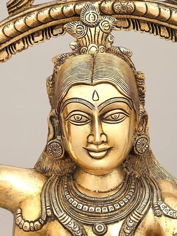Exotic India 24" Mahavidya Goddess Baglamukhi | Brass Statues | Set Of 2 
