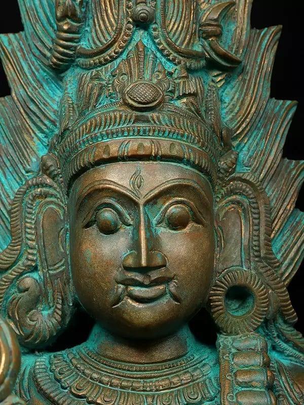 Exotic India 24" Standing Lord Shiva As Bhairava | Bronze Statue 