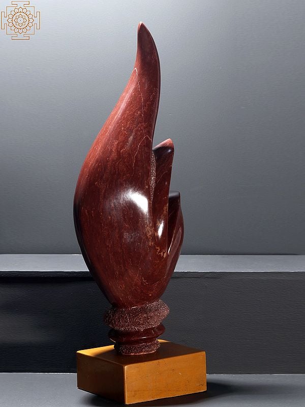 Exotic India 24" Tongue Of Flame On Jaisalmer Yellow Gold Stone Base