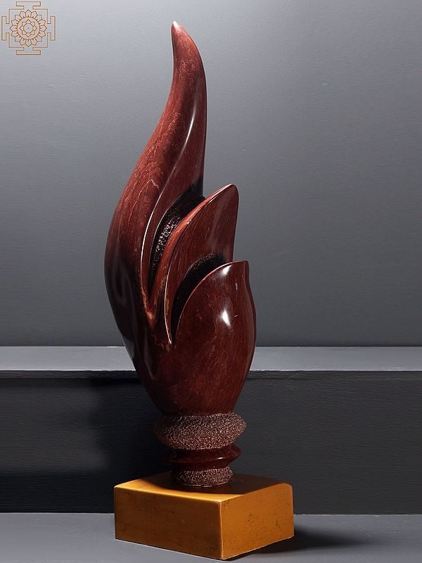 Exotic India 24" Tongue Of Flame On Jaisalmer Yellow Gold Stone Base
