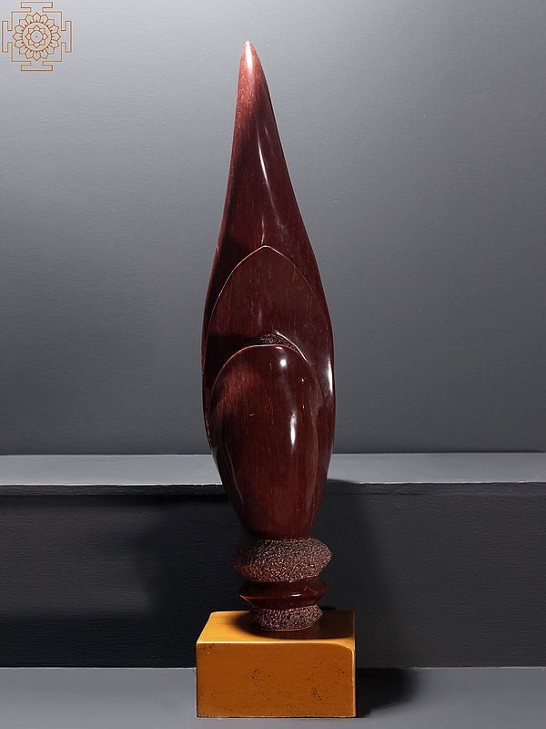 Exotic India 24" Tongue Of Flame On Jaisalmer Yellow Gold Stone Base