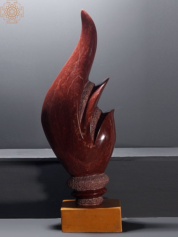 exotic india 24" Tongue of Flame on Jaisalmer Yellow Gold Stone Base 