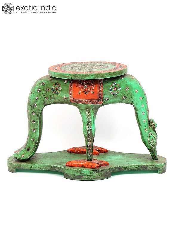 exotic india 25" Peacock Design Green Table | Home Decor 