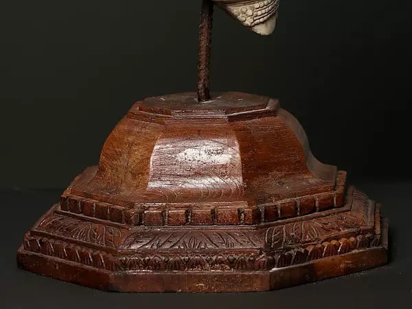 Exotic India 25" Vintage Matrika Varahi Statue On Wooden Stand | Modern Art Sculpture 
