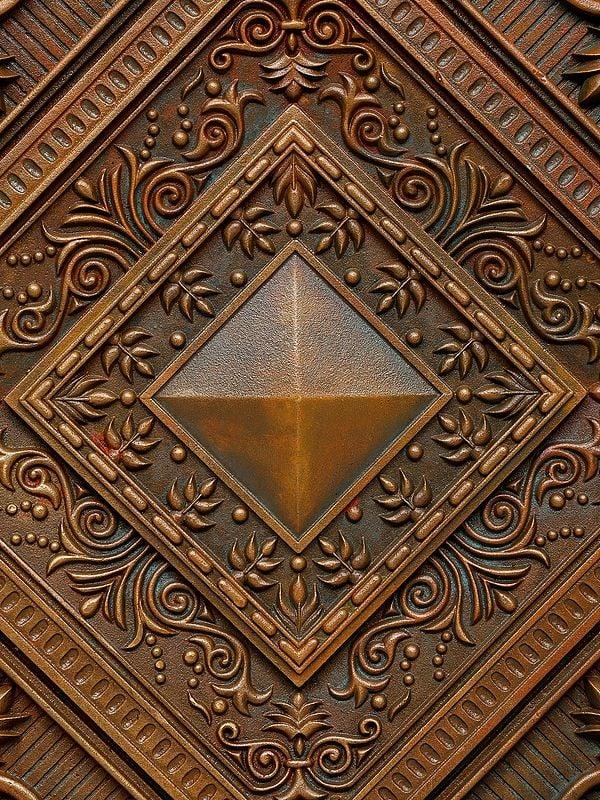 Exotic India 26" Bronze Design Wood Carved Frame | Wall Hanging 