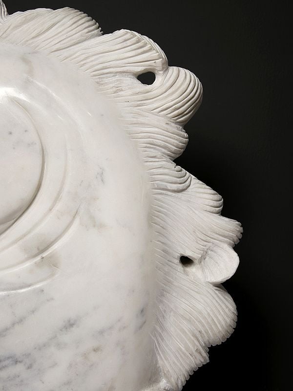 Exotic India 26" Marble Horse Head Figurine | Modern Art Sculpture 