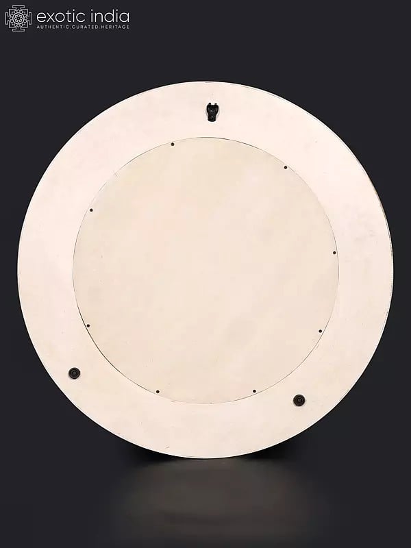 Exotic India 26" Round Shaped Designer Mirror | Wall Hanging | Home Decor