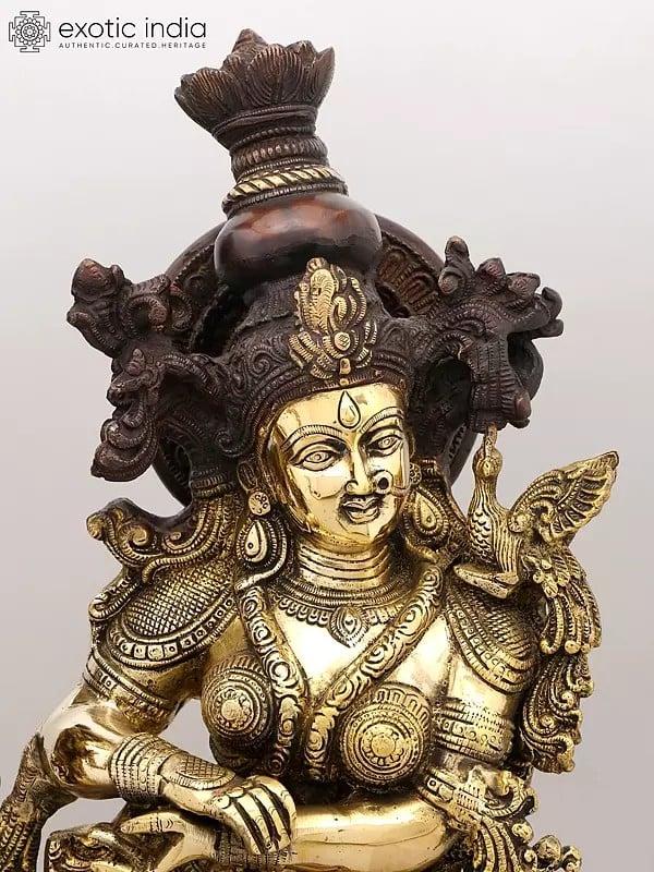 Exotic India 27" Divine Melody Of Radha-Krishna | Brass Statue | Made In India | Handmade 