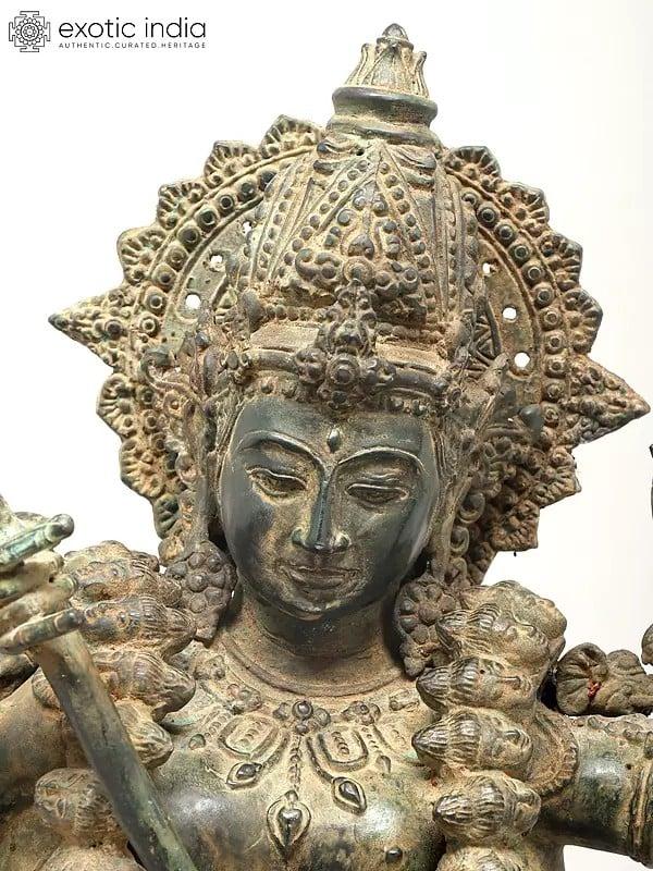 Exotic India 27" Fierce Grace: Dancing Goddess Kali Sculpture From Indonesia 
