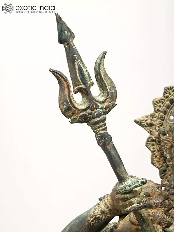 Exotic India 27" Fierce Grace: Dancing Goddess Kali Sculpture From Indonesia 