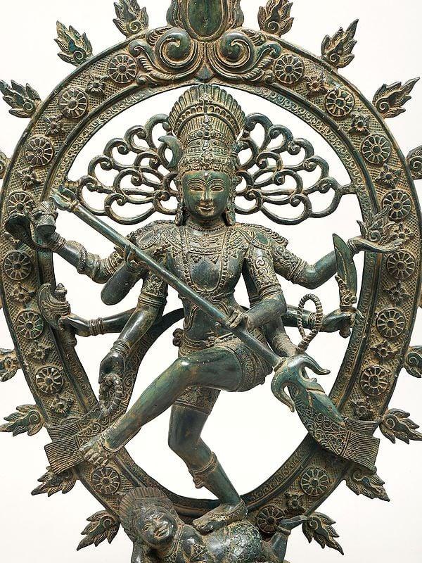 Exotic India 27" Lord Shiva As Nataraja | Balinese Brass Statue 