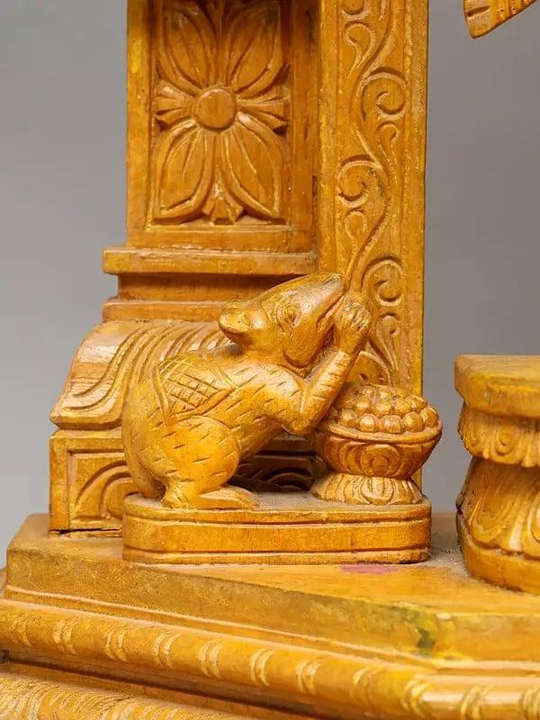 Exotic India 28" Adhyantha Prabhu (Half Ganesha Half Hanuman) | Wood Carving 
