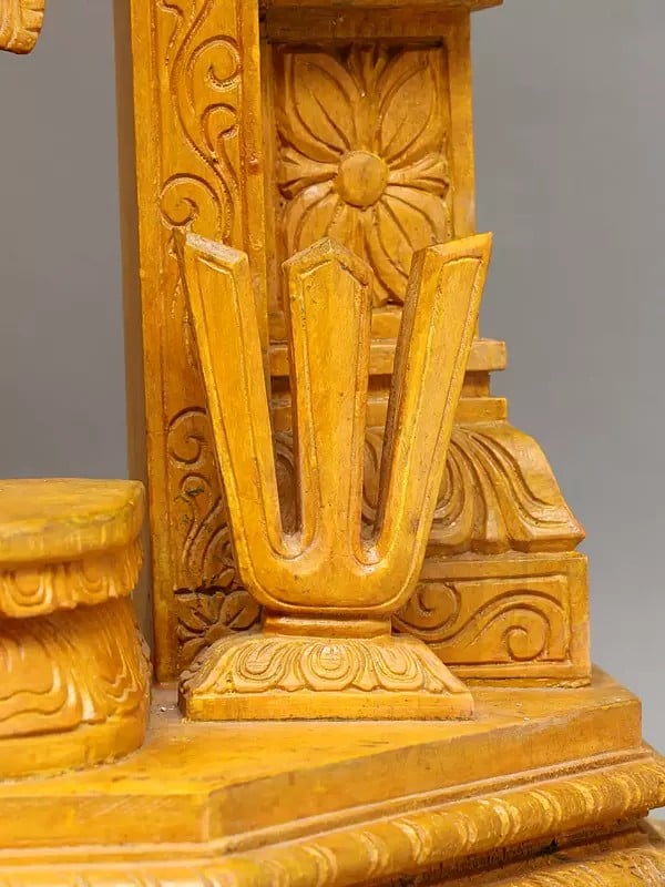Exotic India 28" Adhyantha Prabhu (Half Ganesha Half Hanuman) | Wood Carving 