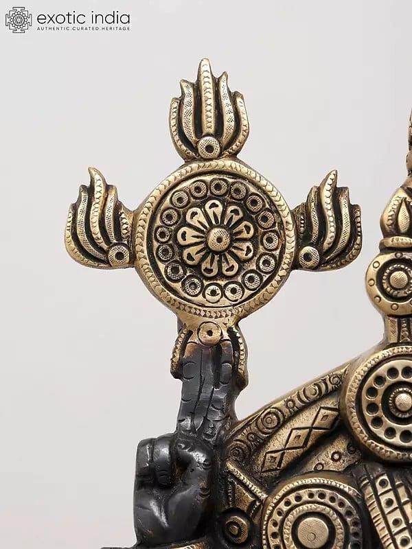 Exotic India 28" Tirupati Balaji (Venkateshvara) With Devi Lakshmi | Brass Statue 