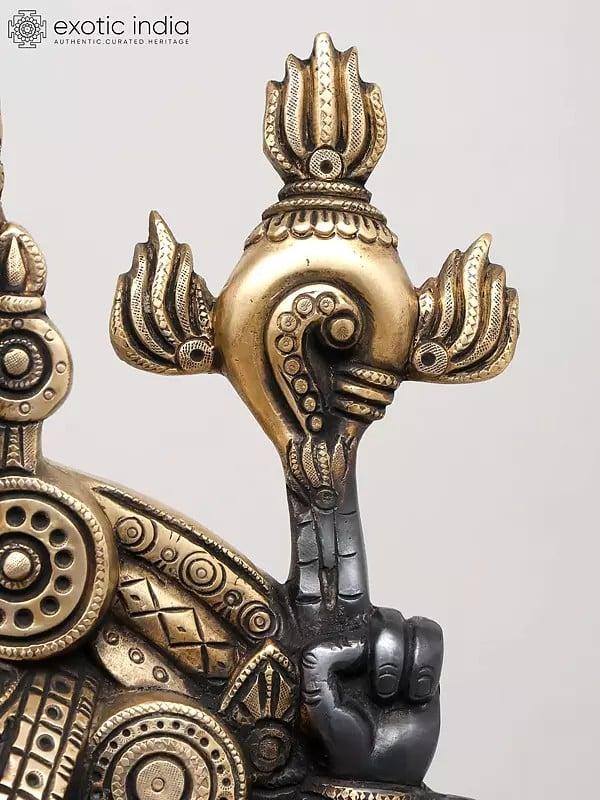 Exotic India 28" Tirupati Balaji (Venkateshvara) With Devi Lakshmi | Brass Statue 
