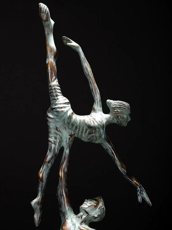 Exotic India 29" Contemporary Dance Couple | Modern Art Brass Statue | Home Decor 