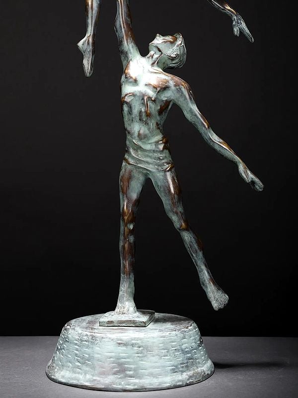 Exotic India 29" Contemporary Dance Couple | Modern Art Brass Statue | Home Decor 