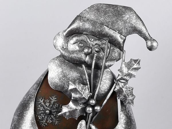Exotic India 29'' Embracing Stylised Santa Claus | Wood And Iron | Home Décor