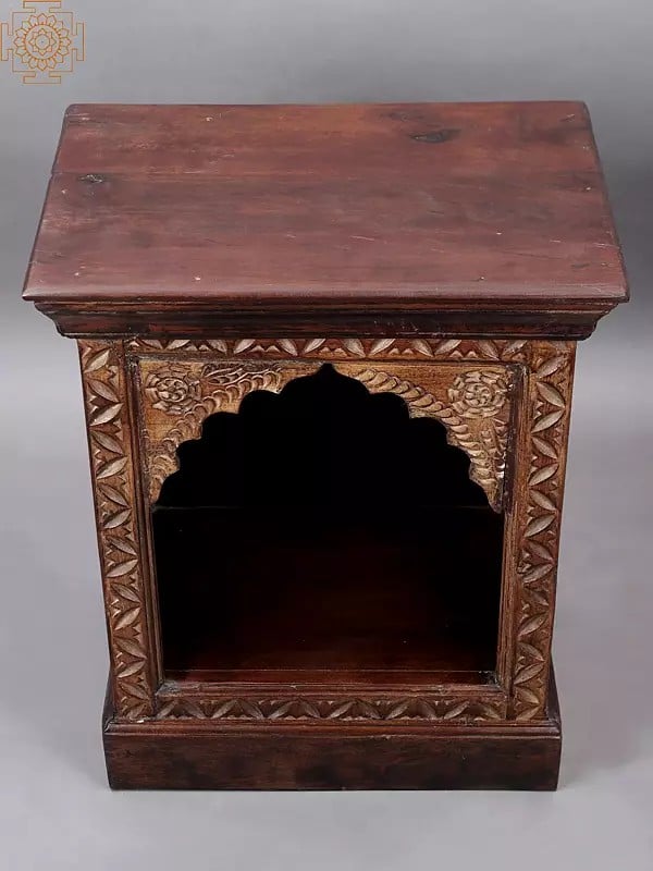 Exotic India 29" Vintage Wooden Puja Temple | Handmade 