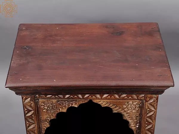Exotic India 29" Vintage Wooden Puja Temple | Handmade 
