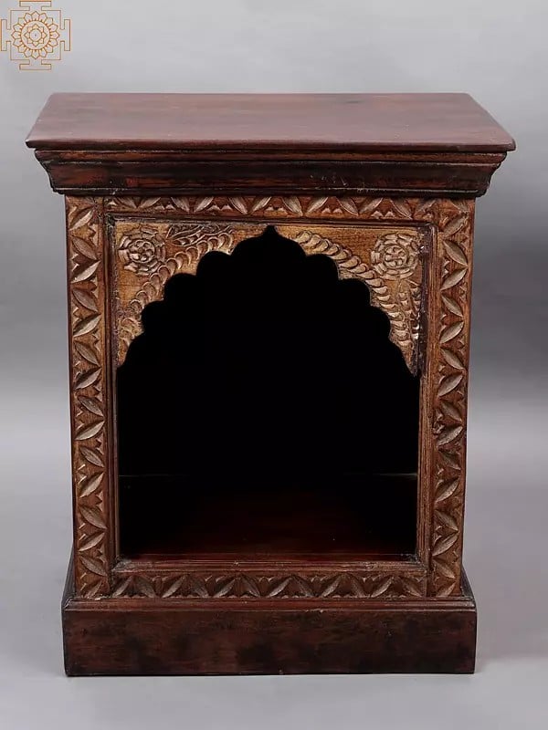 exotic india 29" Vintage Wooden Puja Temple | Handmade