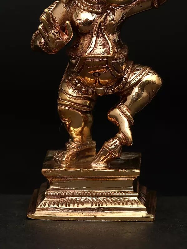 Exotic India 3" Small Dancing Lord Ganesha | Madhuchista Vidhana (Lost-Wax) | Panchaloha Bronze From Swamimalai 