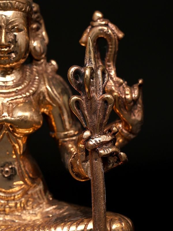 Exotic India 3" Small Goddess Rajarajeshvari | Madhuchista Vidhana (Lost-Wax) | Panchaloha Bronze From Swamimalai 