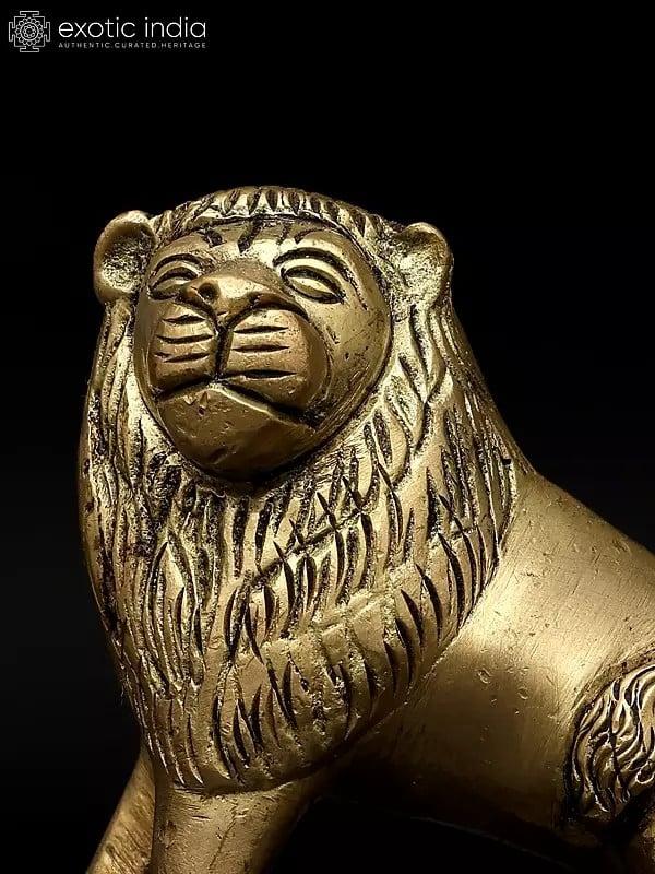 Exotic India 3" Small Lion Figurine | Table Decor | Made In India 