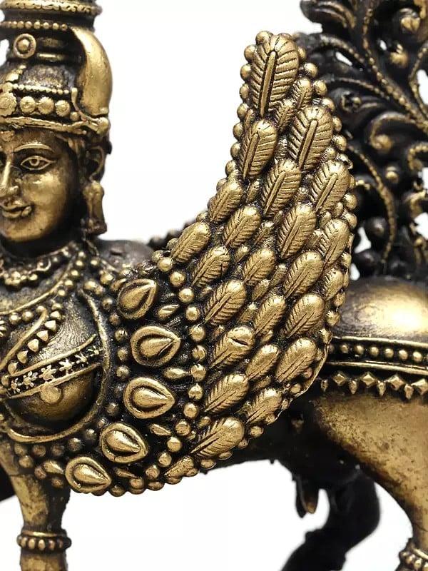 Exotic India 3" Small Superfine Goddess Kamdhenu Cow For Puja | Made In Coimbatore | Ideal For Puja 