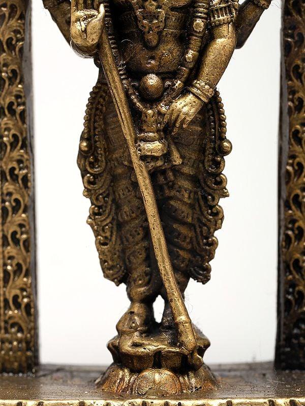 Exotic India 3" Small Superfine Lord Murugan Swami Under The Temple Arch | Ideal For Puja 