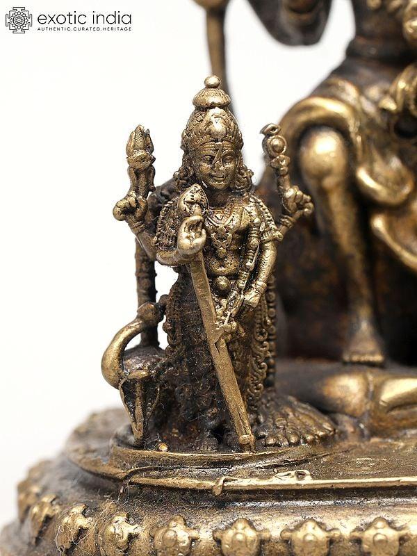 Exotic India 3" Small Superfine Shiv Parivar – The Divine Family Of Kailash | Ideal For Puja 