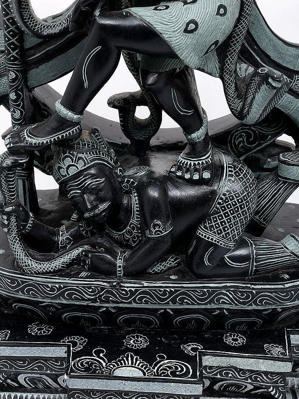 Exotic India 30" Large Dancing Lord Shiva (Nataraja) With Kirtimukha | Sand Stone Statue | Made In Orissa 
