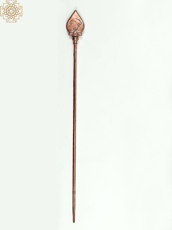exotic india 31" Lord Karttikeya (Murugan) Vel | Copper Bhala | Handmade 