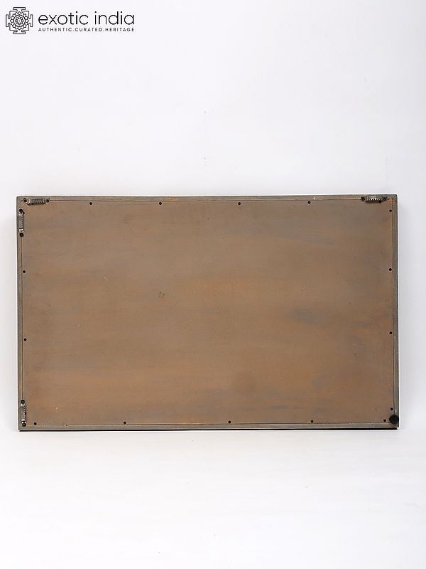 Exotic India 32" Rectangular Shaped Designer Wall Hanging Mirror | Wall Decor 