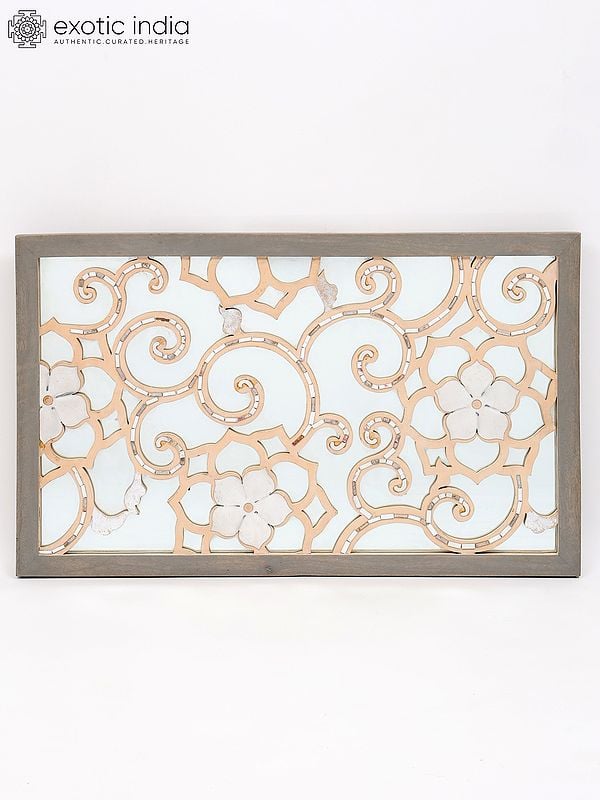 exotic india 32" Rectangular Shaped Designer Wall Hanging Mirror | Wall Decor 