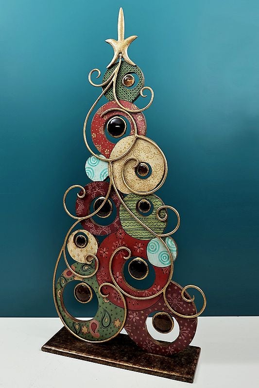 Exotic India 33" Handmade Decorative Colorful Christmas Tree